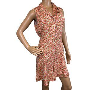 Vintage 90s Express Strawberry Print Romper Button Front Tie Back Cottagecore Me